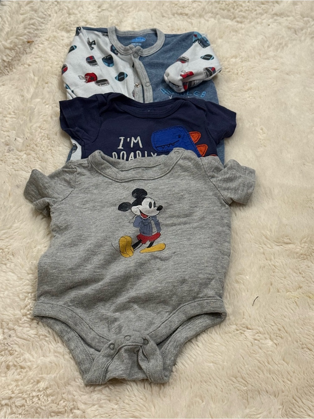 Disney Gray and Navy Mickey Mouse Short-Sleeve One-Piece